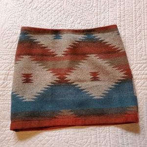 Southwest print mini skirt